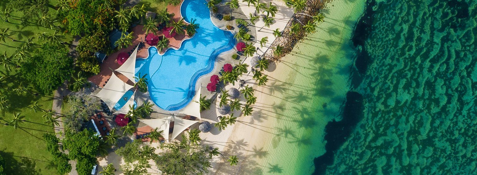 Shangri-La's Fijian Resort & Spa - Aerial Lagoon Beach
