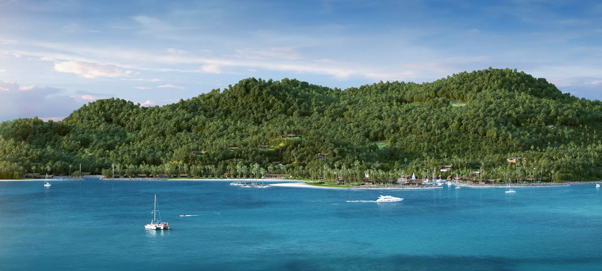 Sailing in Malolo Island bay near Six Senses Fiji